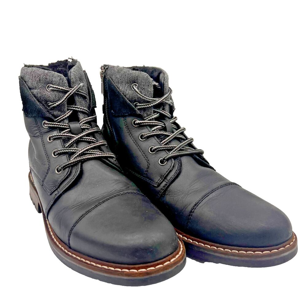 BUCKLE OUTPOST MAKERS BLACK LEATHER EVERET BOOTS SIZE 10.5